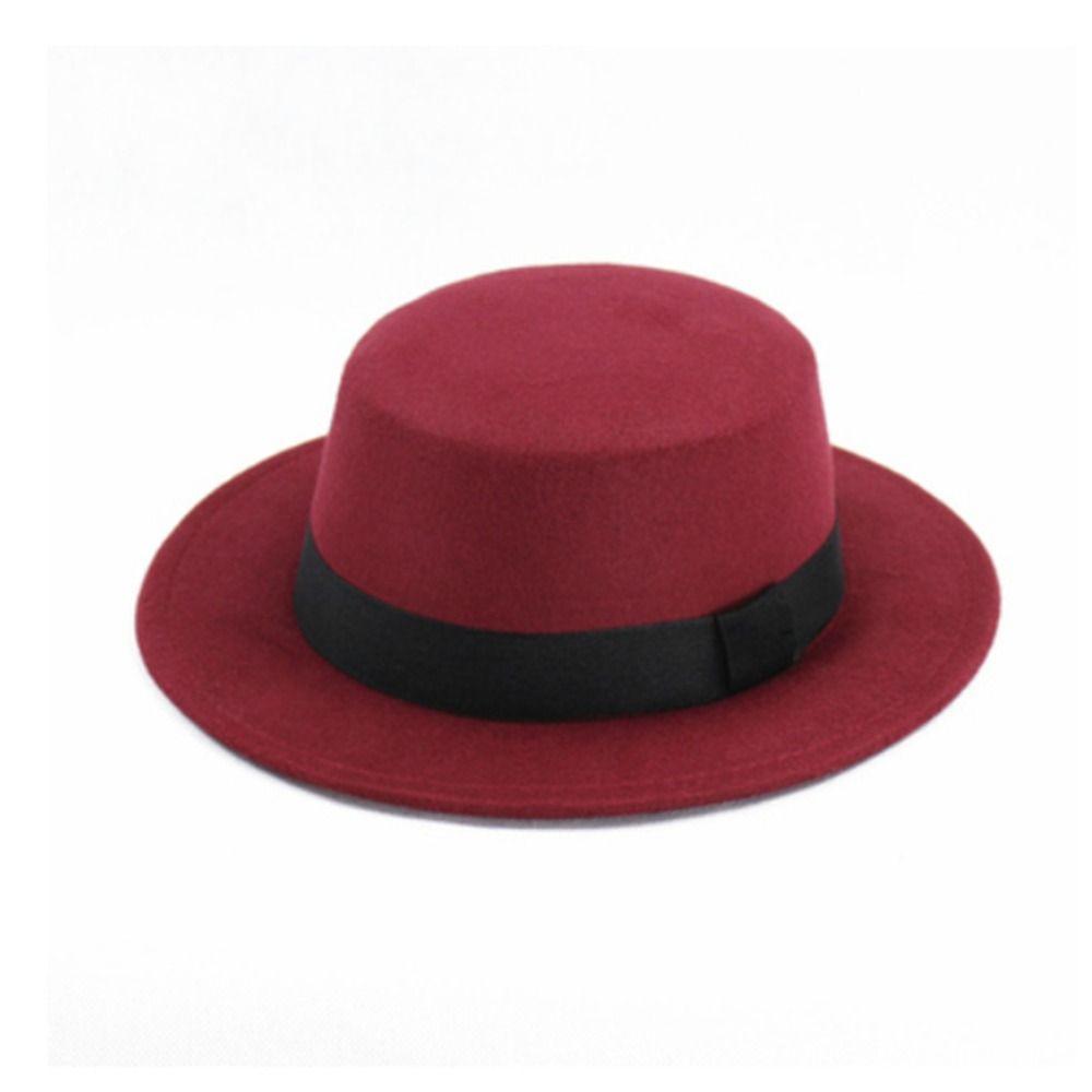 Solid Color Women Fedora Hats Felt Men Jazz Hat Fashion Elegant Bowler