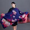 Women S Warm Faux Cashmere Flower Jacquard Scarf Versatile Shawl