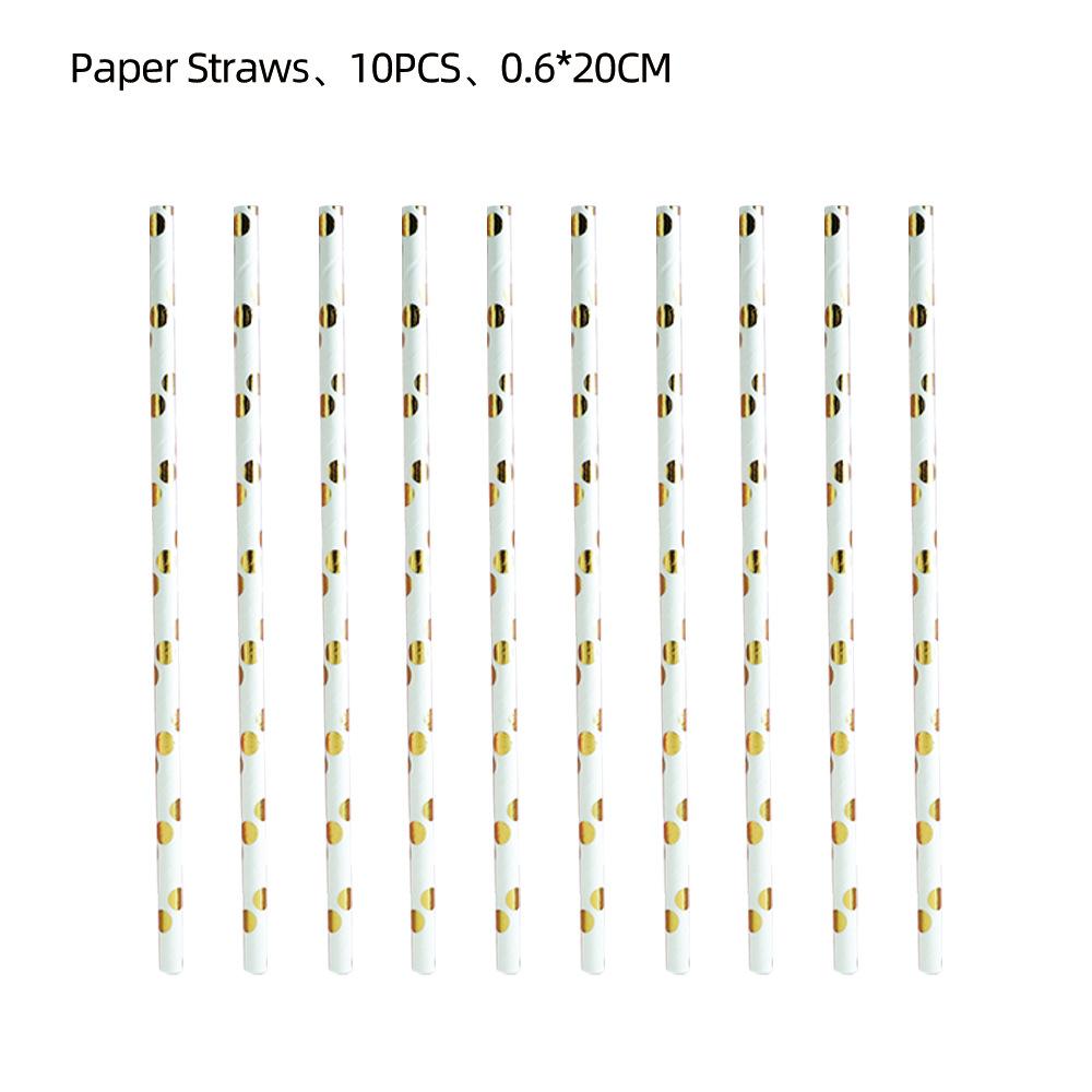 Niezbędne na przyjęcie urodzinowe Białe z brązowym nadrukiem w kropki Tematyczne Jednorazowe Przedmioty Talerz Kubek Papierowy Obrus Dekoracja Flaga