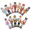 12Pcs Christmas Nutcracker Soldier Wooden Pendant Xmas Tree Hanging Ornament Navidad Decoration for Home New Year Gift