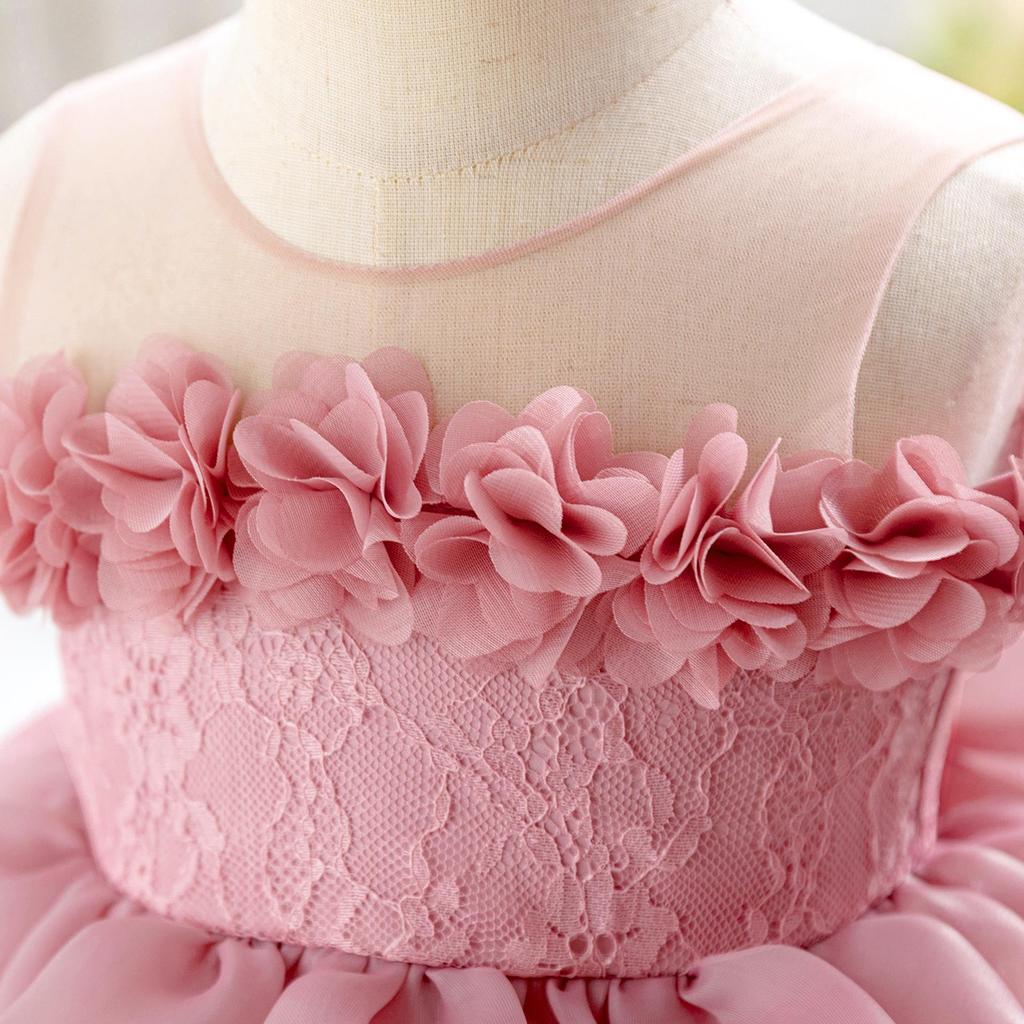 Mädchen- Prinzessinnenkleid 2025: 3D-Blumen-Abendgarderobe für Auftritte, Rezitale und Laufstegveranstaltungen.