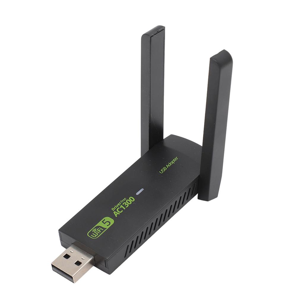 Wireless USB WiFi Adapter for PC 1300Mbps Dual 5Dbi Antennas 5G 2.4G WiFi Adapter MU MIMO WiFi Dongle for Windows 7 8