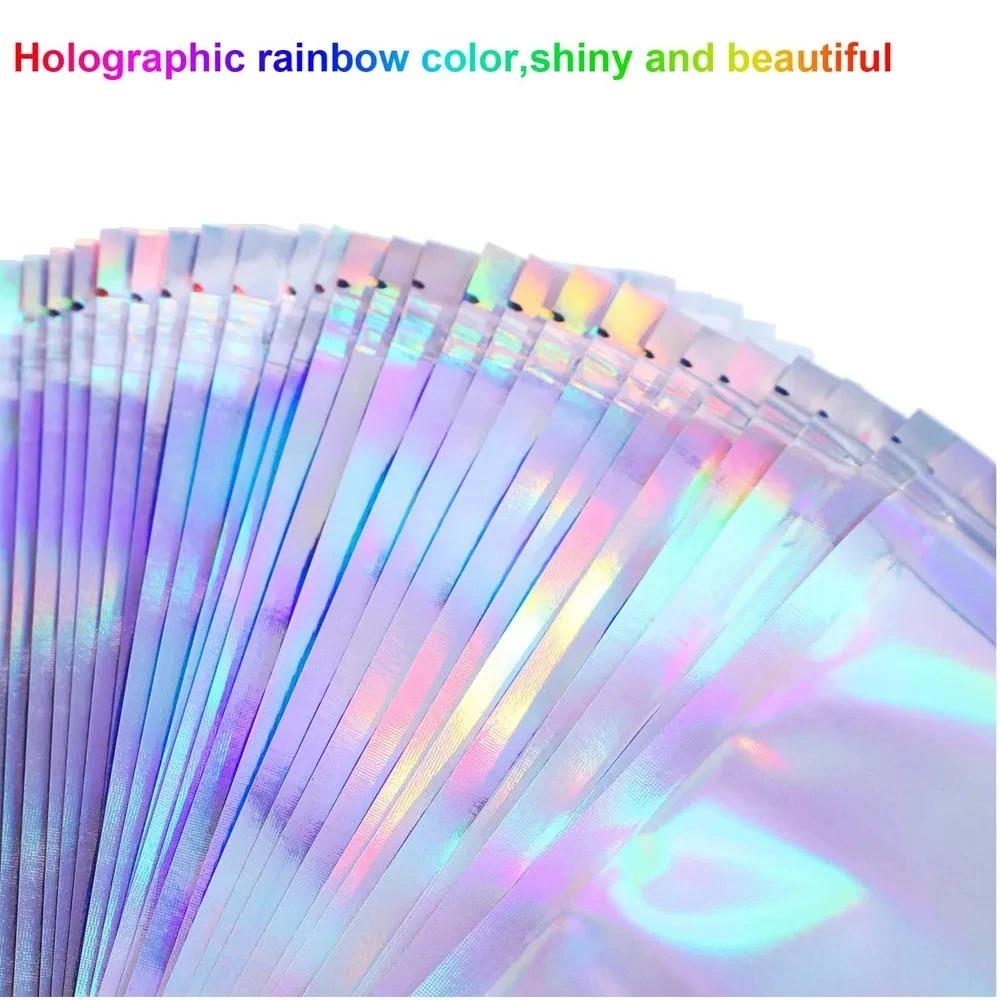 10 ks Ziplock sáčků Silné znovuuzavíratelné Holografické – Plastové sáčky laserové barvy pro vystavení šperků, balení, dárky a skladování