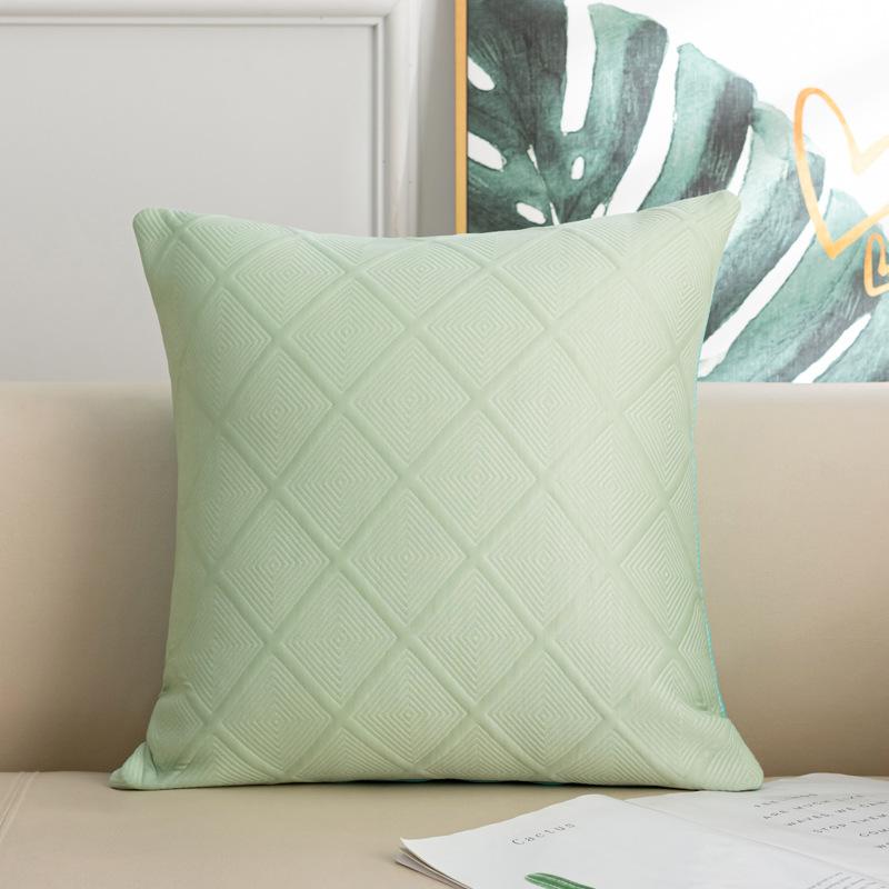 1pcs Creative Ice Silk Pillow Cover Solid Color Diamond Pattern Cushion Cover Home Sofa Decorative Pillowcase 45x45cm