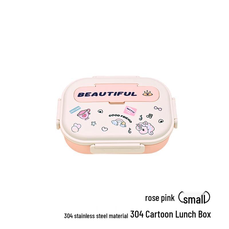 Cartoon 304 Stainless Steel 4-Compartment Lunch Box 4 Compartments
