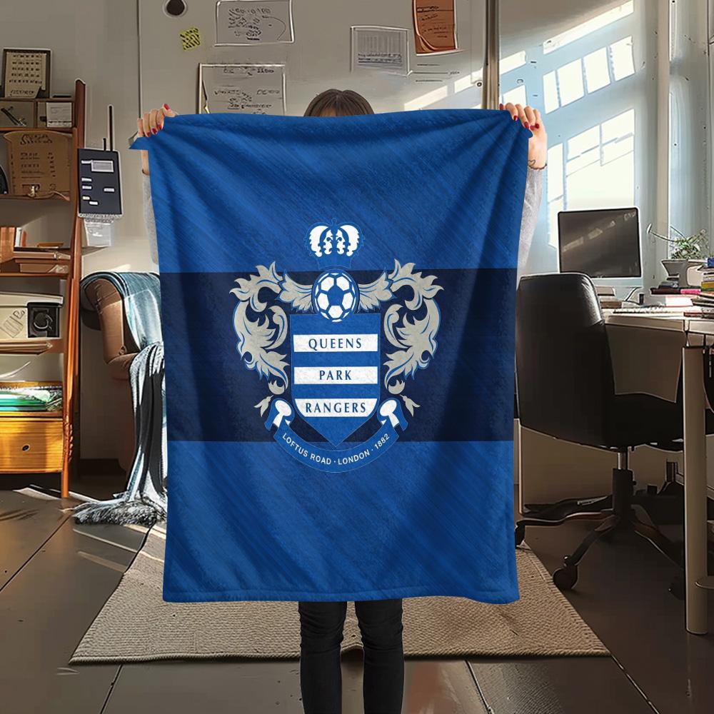 Queens Park Rangers Football Club Flannel Blanket, High Quality Comfortable for All Seasons, Home Decor, Warmth and Comfort