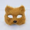 Halloween half face plush fox cute cat mask orgy masquerade party facial decoration fun