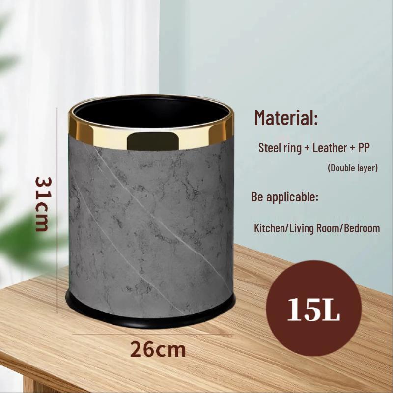 Yuzhuxun 15L Premium Double-Layer Trash Can Set with Lid