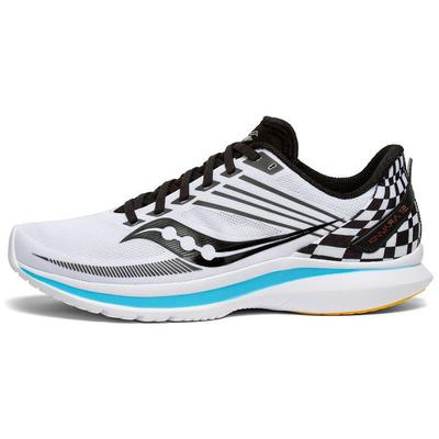 Kinvara Elite 12 Tessuto Ammortizzazione Antiscivolo Resistente all'Abrasione Basse Scarpe da Corsa Uomo Bianco Nero S20619-40(M)