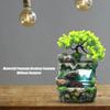 Creative Feng Shui Flowing Water Fountain Desktop Resin Rockery Landscape Waterfall Crafts with 7-Color Led Change Best Gift