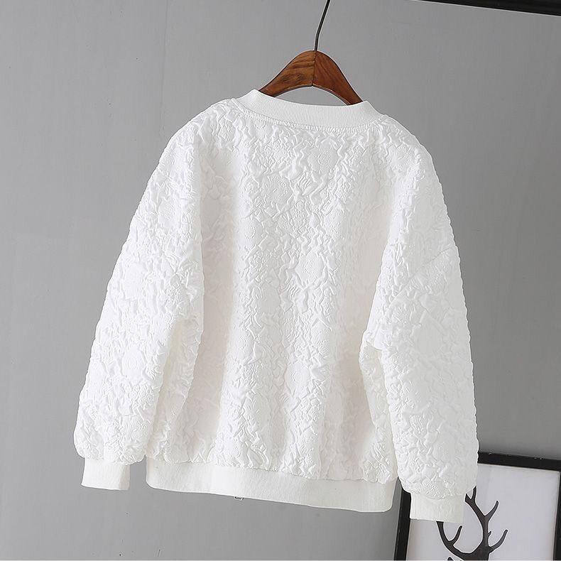 Solid Color Ladies Short Baseball Jacket Korean Spring Casual White Jacket Top Female Cardigan Zipper Jackets Fashion