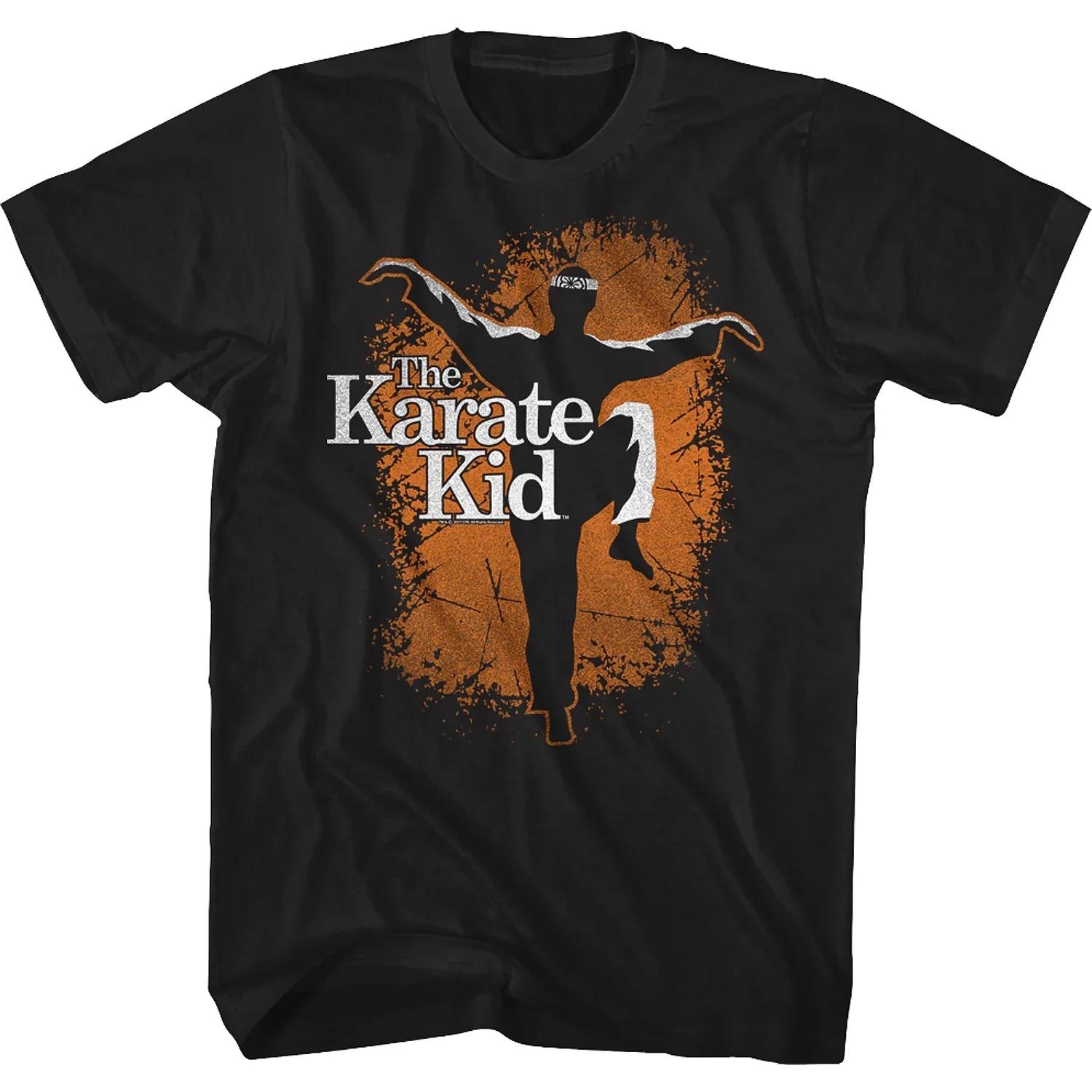 

Vintage Karate Movie Silhouette T-Shirt 100% Cotton O-Neck Summer Short Sleeve Casual Mens T-shirt Size S-3XL XXXXXL чорний