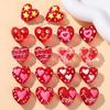 TX76 20mmx19mm 2pcs Cute Glass Petite Heart Beads DIY Straight Hole Exquisite Making Heart Love Red Handmade Bracelet Material