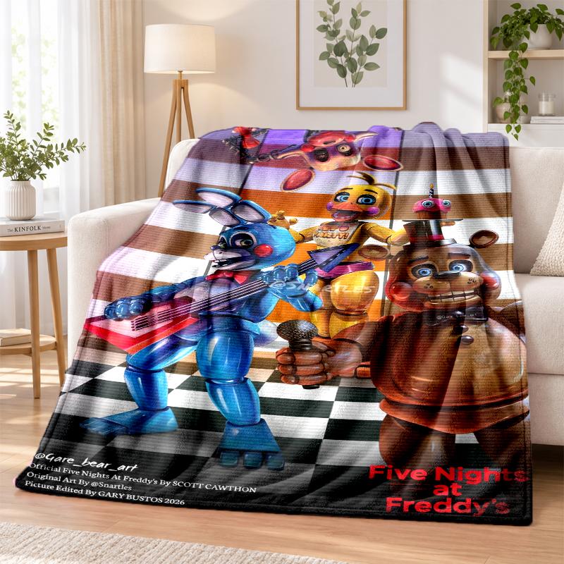 Five Nights at Freddy’s Flannel Throw Blanket Soft Warm Cozy For Sofa Bed Indoor Home Bedroom Use