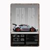 P911 GT3 RS Rest Sports Cars Metal Poster Sign Club Custom Indoor Wall Tin Sign Room Decor Home Decor