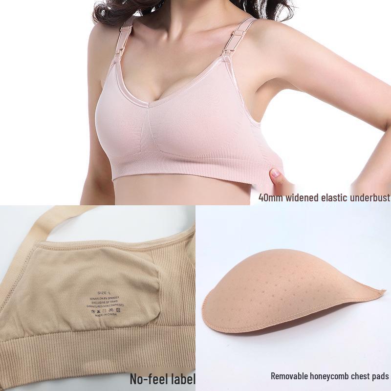 Pregnant Women's Wireless Nursing Bra - Anti-Sagging Breastfeeding Bra for Maternity.