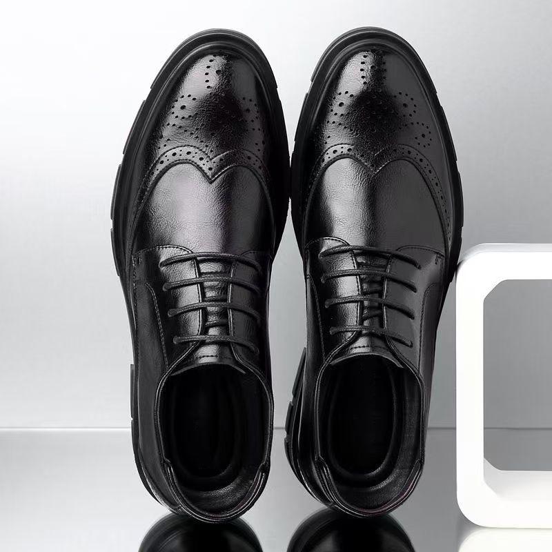 Inner heightening leather shoes men's 10cm retro clothing casual heightening shoes 8cm British men's shoes flow