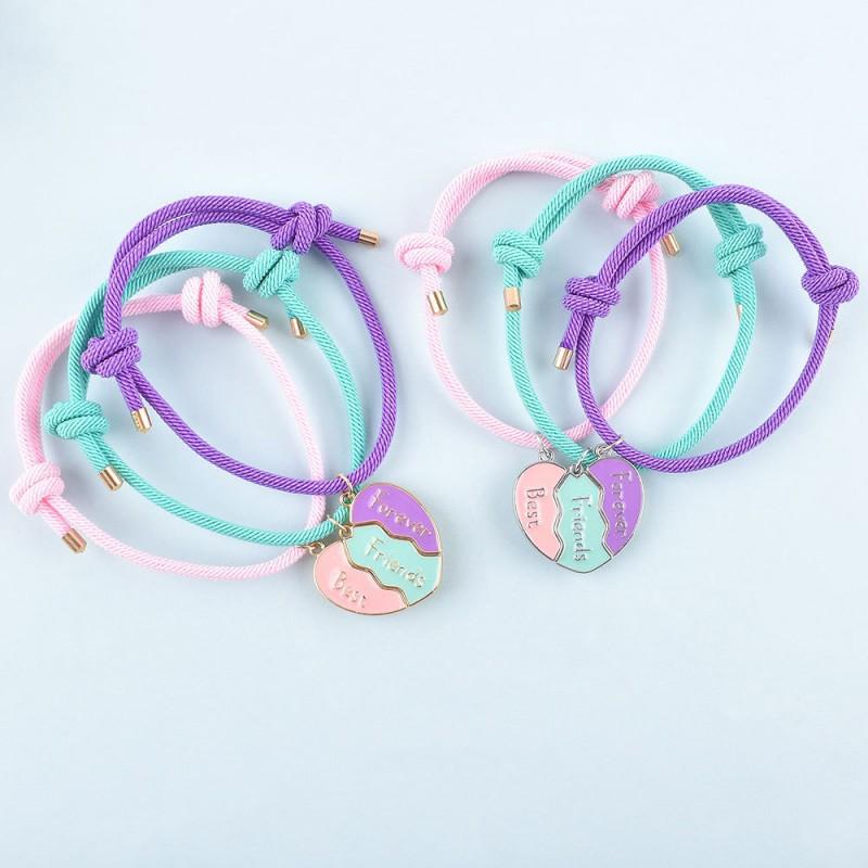 Cross-border New Milan Rope Love Magnetic Splicing Bracelet Simple Fashionable Three-person Best Friend