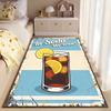 Retro Style Carpet with Soda Glass and Lemon Design Text Print Suitable for Use As an Anti-slip for Living Room Bedroom Sofas