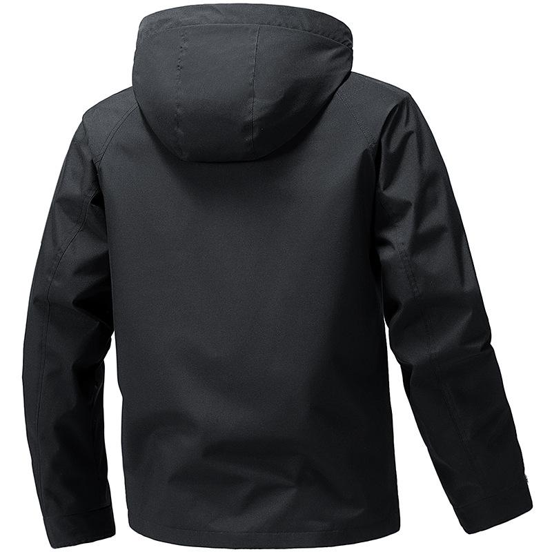 Spring New Jacket for Men American Versatile Hooded Casual Big Pocket Soft Shell Jacket for Men