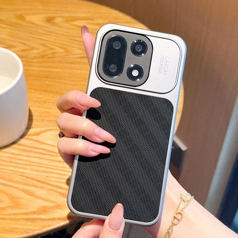 Camera Lens Frame Protector Case For OnePlus 15T Oneplus15 Business Style Fabric Texture Design Shockproof Protective Cover