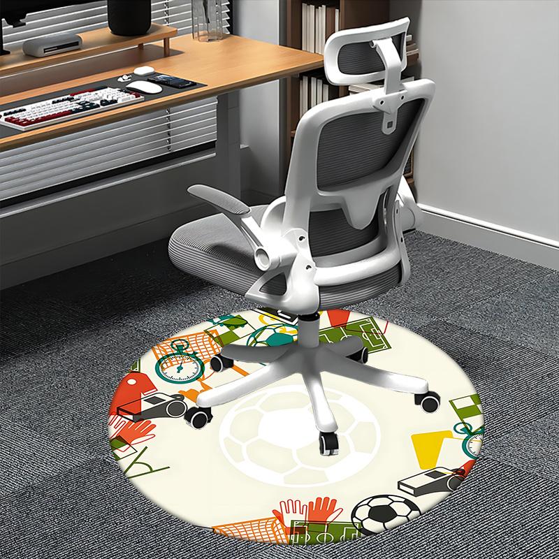 Chair Mat: Colorful Soccer Ball Design Office Carpet Chair Mats for Home Decor, Office Use, Living Room, Bedroom, Gift Idea1118020a