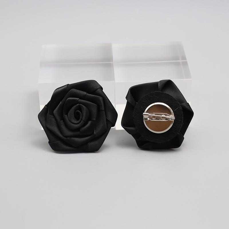 Hand-Sewn Ribbon Rose Flower Decorative Patch for Clothing and Hair Accessories