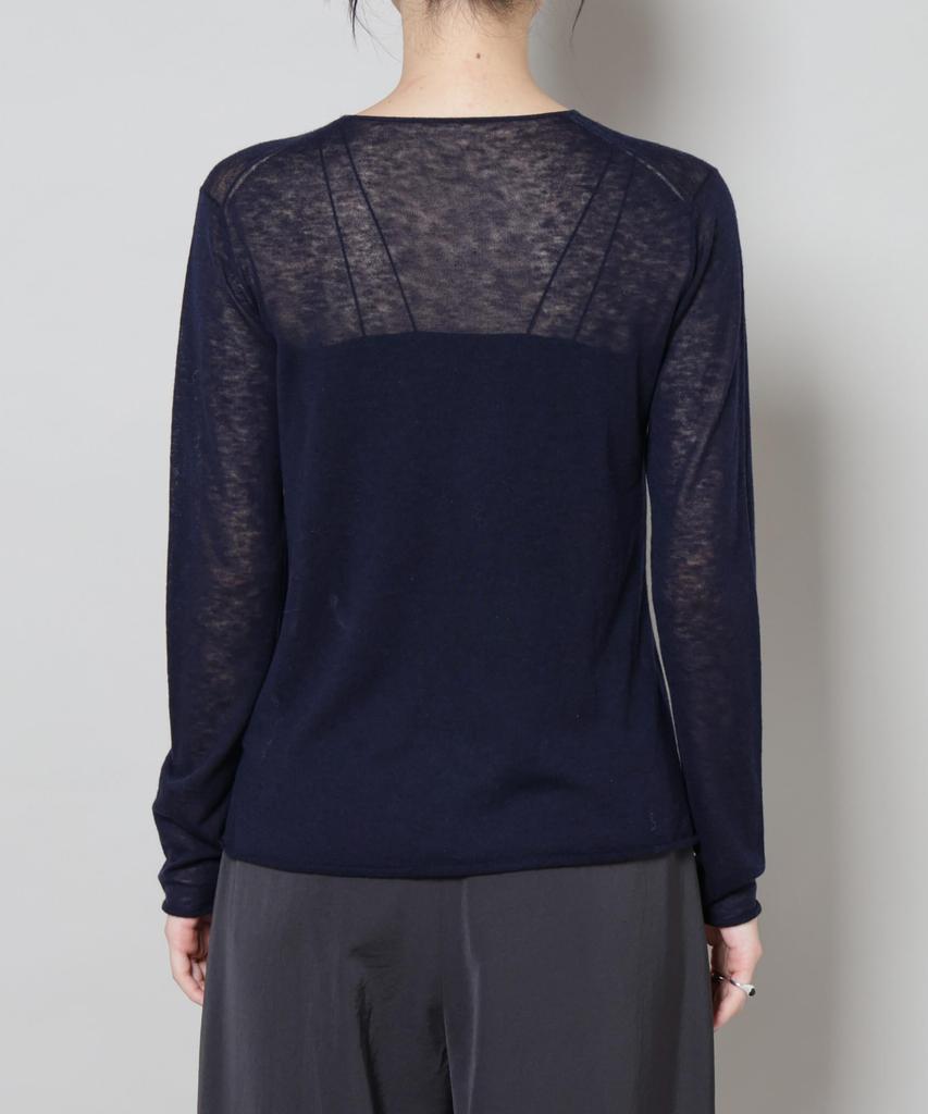 Nano Universe Swivel Wool Crew Neck Knit Size M Pullover, Women's, (120), Navy, 669-5222301