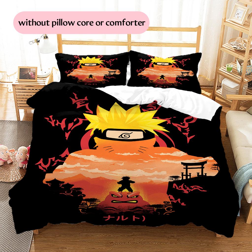 Naruto Uzumaki Naruto Anime Character Pattern Bedding Home Decoration Birthday Gift (1 * duvet cover + 2 * pillowcase, without core)