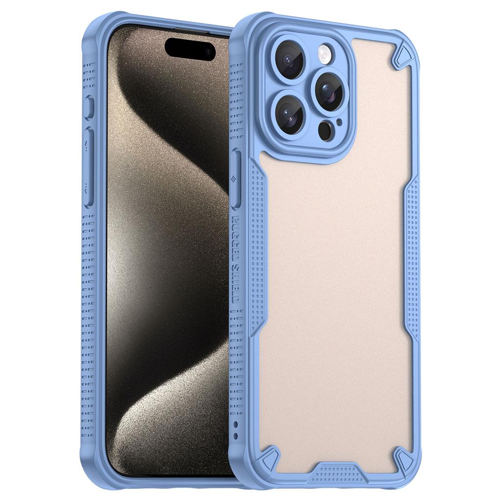 Armor Series For iPhone 15 Pro Case PC+TPU Semi-Transparent Frosted Finish Protective Phone Cover