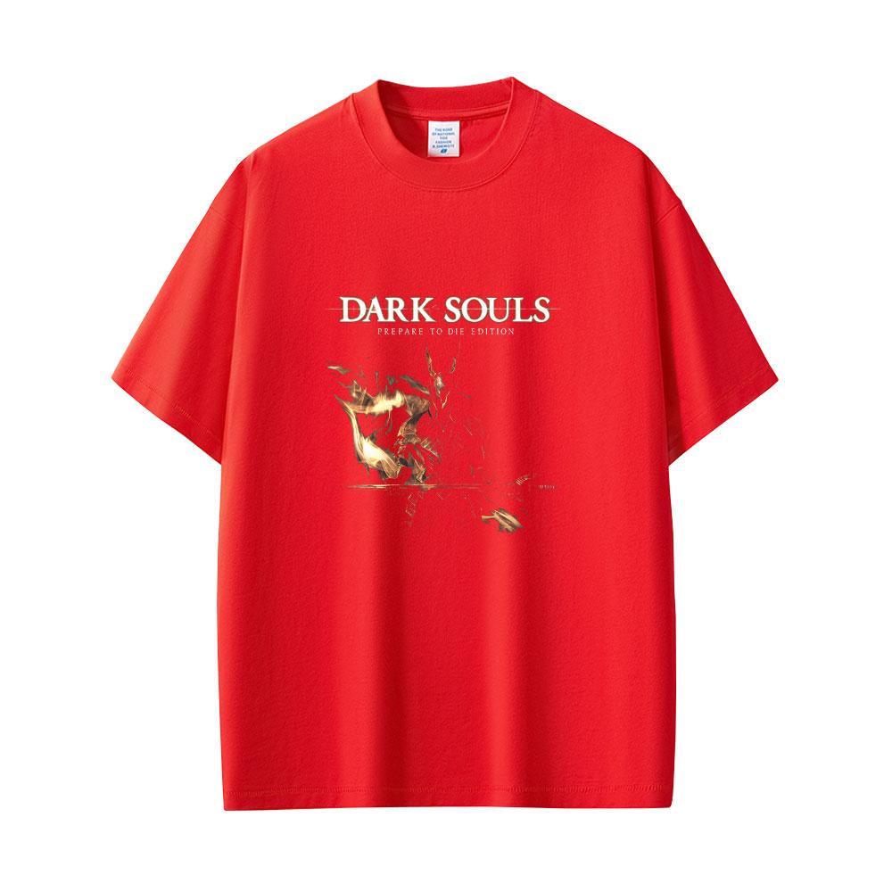 Game Dark Souls Prepare To Die Graphic Tshirt Men Women 90s Vintage Gothic Rock Short Sleeve Male Punk Oversized Crewneck Tees