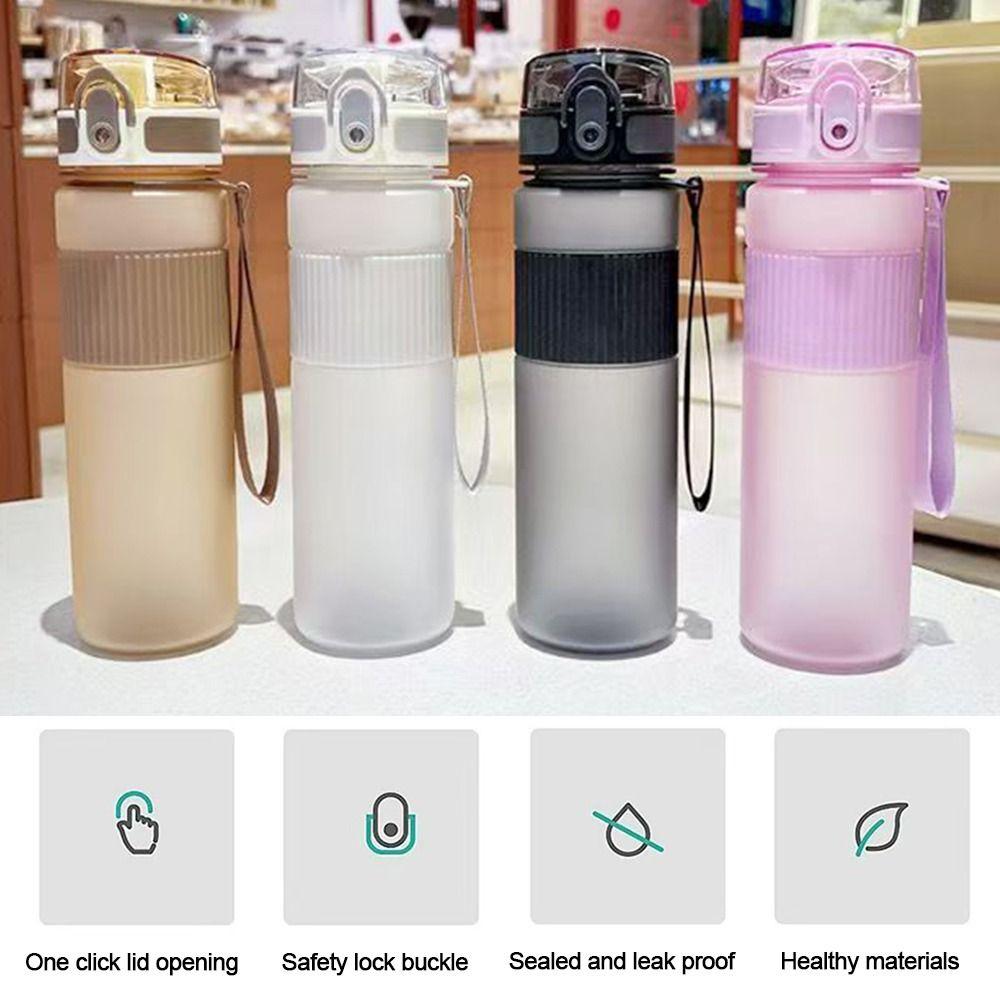 Safety Lock Buckle 550ML Sports Water Bottle Plastic Large Capacity Travel Water Cup Portable Leak-Proof Drink Cup Sports Gym