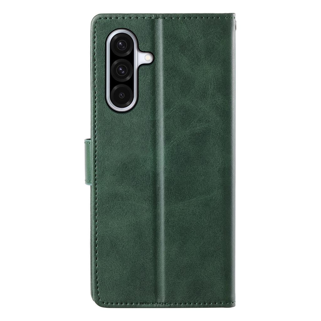 For Samsung Galaxy A36 5G Case Stand Wallet Calf Texture PU Leather Flip Phone Cover with Wrist Strap