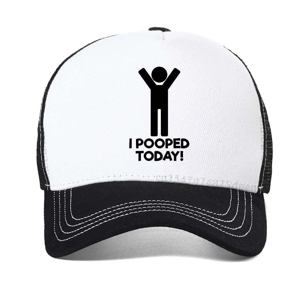 Funny I Pooped Today Graphic Baseball Cap Fashion Harajuku Hip Hop Hat Outdoor Adjustable Mesh Trucker Caps Snapback Hats