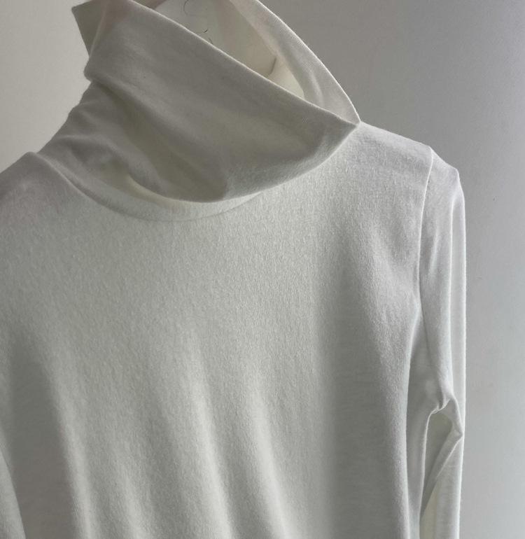 Slim Fit Sheer High Neck Fingerless Long Sleeve Korean T-Shirt