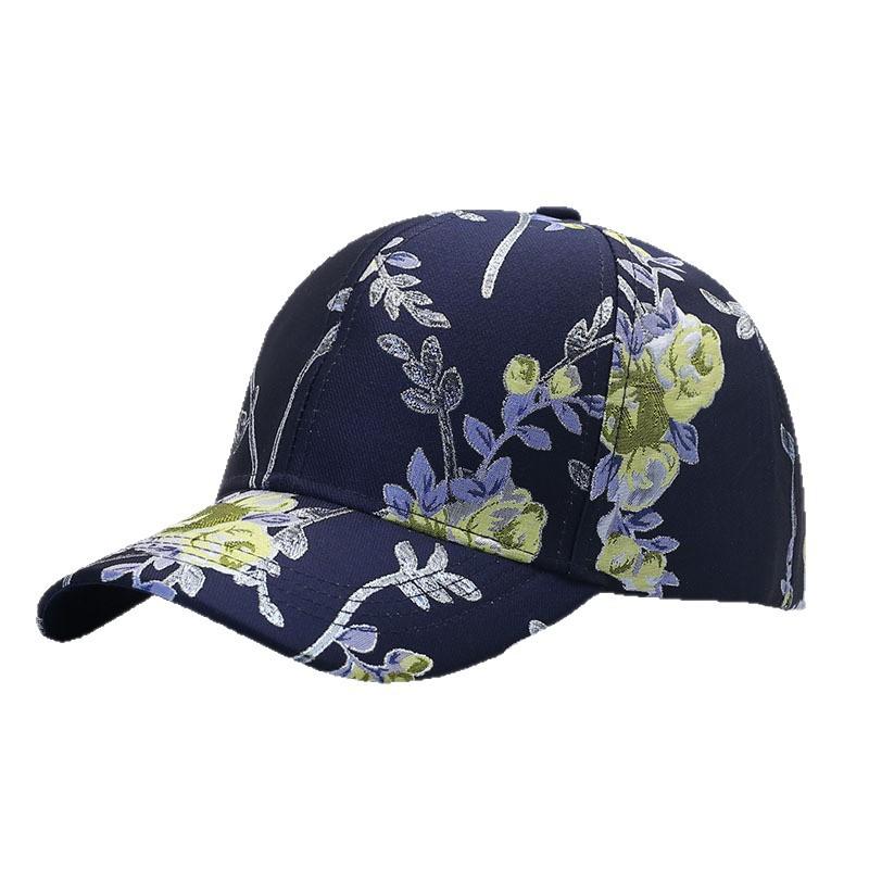 Export Flower Embroidery Baseball Cap Women's Hard Top Ethnic Style Sun Hat High-end Foreign Style Cap