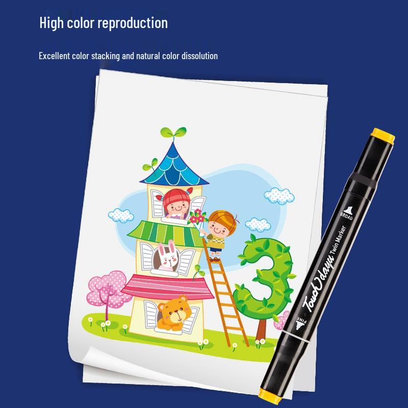 TOUCH 80-fargers dobbeltsidig alkoholbasert tusjsett for barnekunst og mangategning