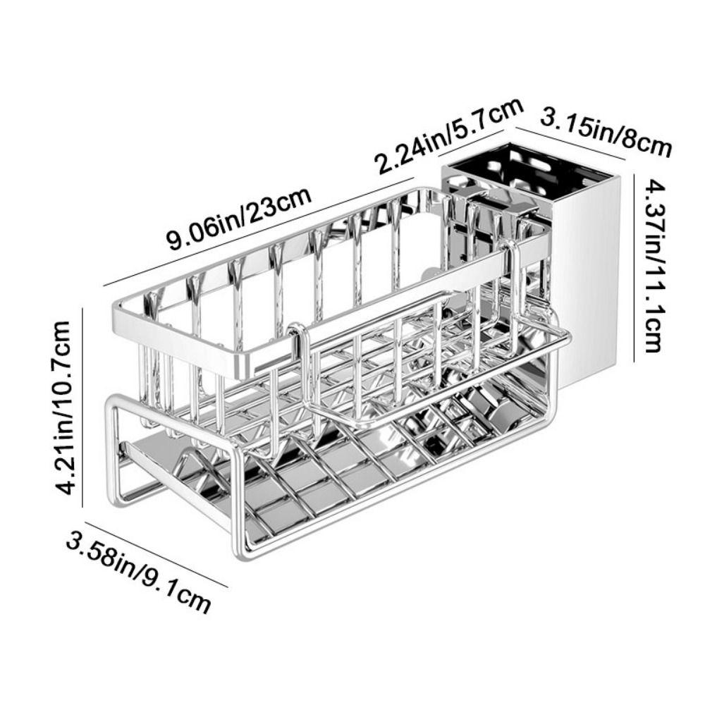Stainless Steel Sink Drain Rack Large Capacity Dishcloth Rack Sponge Holder  for Home