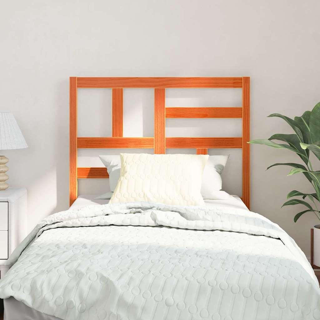 Bed Headboard Wax Brown 80.5 X 4 X 104 Cm Solid Pine Wood