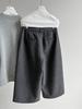 Women's LUXI Woolen Stand-up Collar Wide-leg Cropped Pants - Korean Style, Autumn Slimming High-End Feel