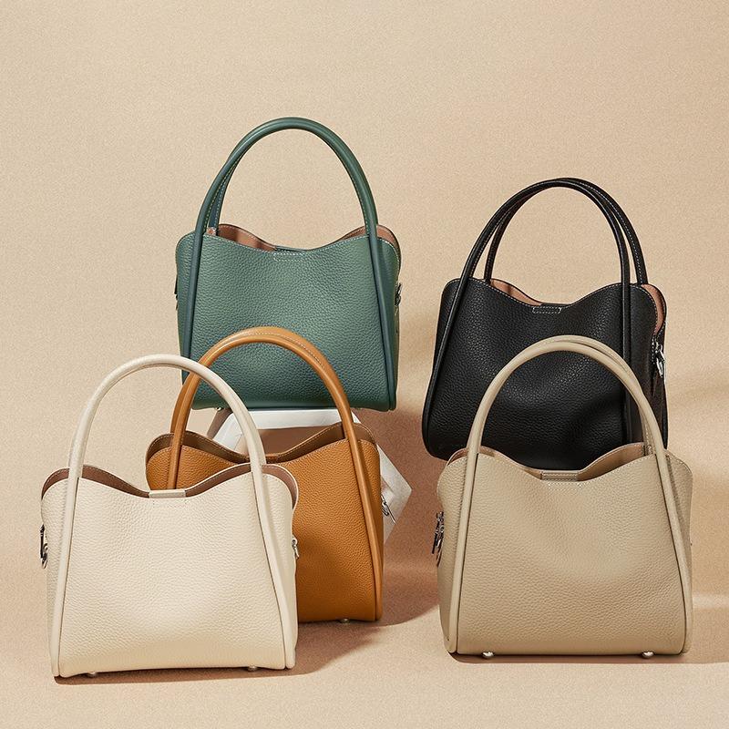 Tote bag large capacity leather women's bag women's new retro commuter shoulder bag women's niche design handbag