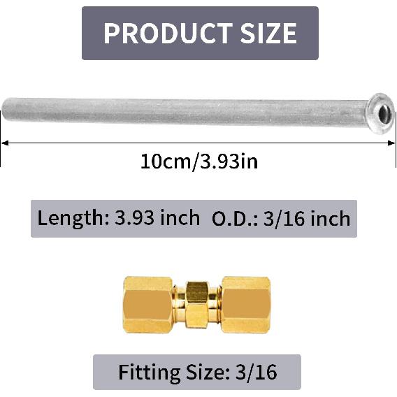 

3/16 Inch Stainless Steel Brake Line Repair Kit - Brake Line with 2 Convex & Concave Fittings, 4 Brass Unions | Leak-Proof for Auto/Truck/SUV