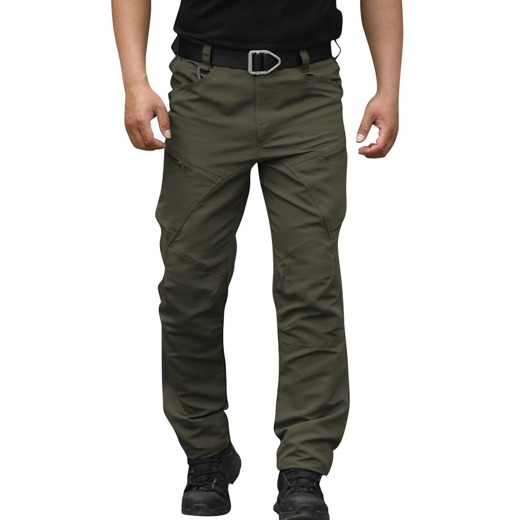 Men's Tactical Pants, Water-Resistant, Durable, Multi-Pocket, Outdoor Workwear, Black, Comfortable Fit