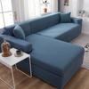 Sofa Covers For Living Room Elastic Solid Corner Couch Cover L Shaped Chaise Longue Slipcovers Chair Protector 1 /2 /3 /4 Seater