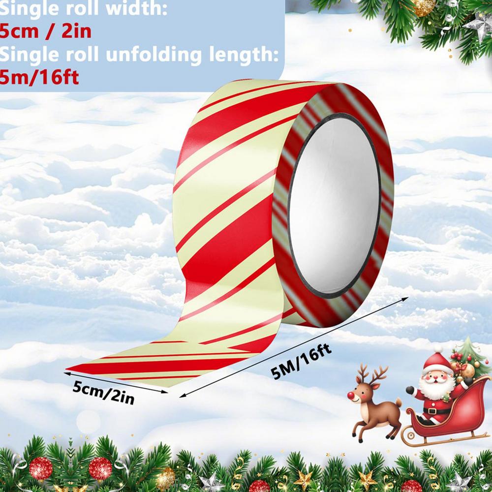 16,4ft Weihnachts-Absperrband DIY Weihnachten Im Dunkeln leuchtendes dekoratives Warnband Leuchtende Feiertagsdekorationsbandrolle