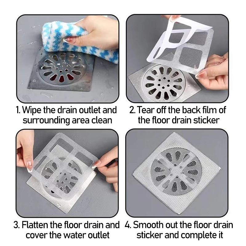 10/30/50PCS Filter for Bathroom Sink Bath Stopper Drain Sticker Bathroom Mesh for Hair Bath Stopper Drain Hair Catcher