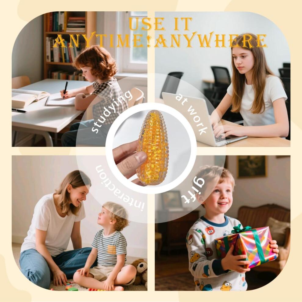 Maisförmiges Stressabbau-Squishy-Spielzeug mit Knackgeräusch, Sensorischer Fidget-Quetschball Gelb