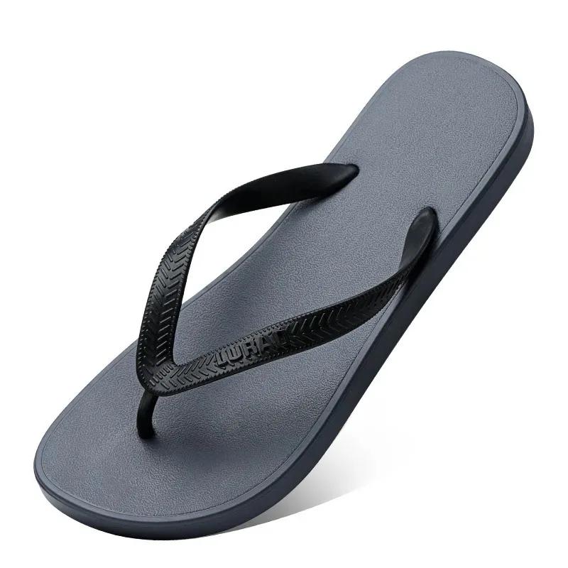 

Новые летние шлепанцы для женщин, нескользящие модные сандалии для улицы, на плоской подошве, с перемычкой для пальца, пляжная обувь, женская обувь 43-44 темно-серого