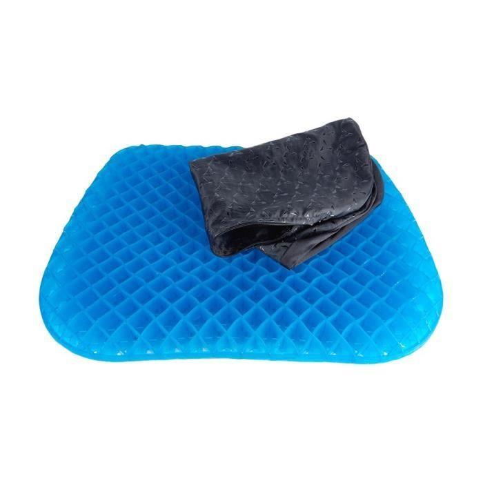 Seat Cushion - COMFORT GEL - Blue - Removable Cover - Rectangular - Interior