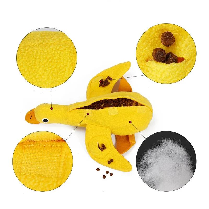Quacky Delight Interactive Dog Snack Dispenser Squeak Toy for Puppy Training Mental Stimulation Durable Chew Resistant Easy To